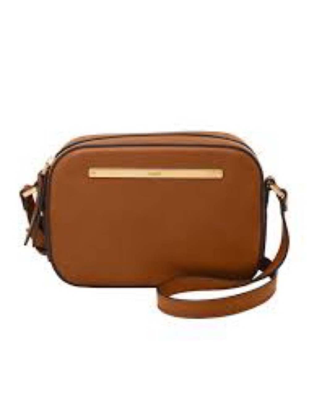 Fossil New Liza Camera Saddle Bag tan cognac brown NWT